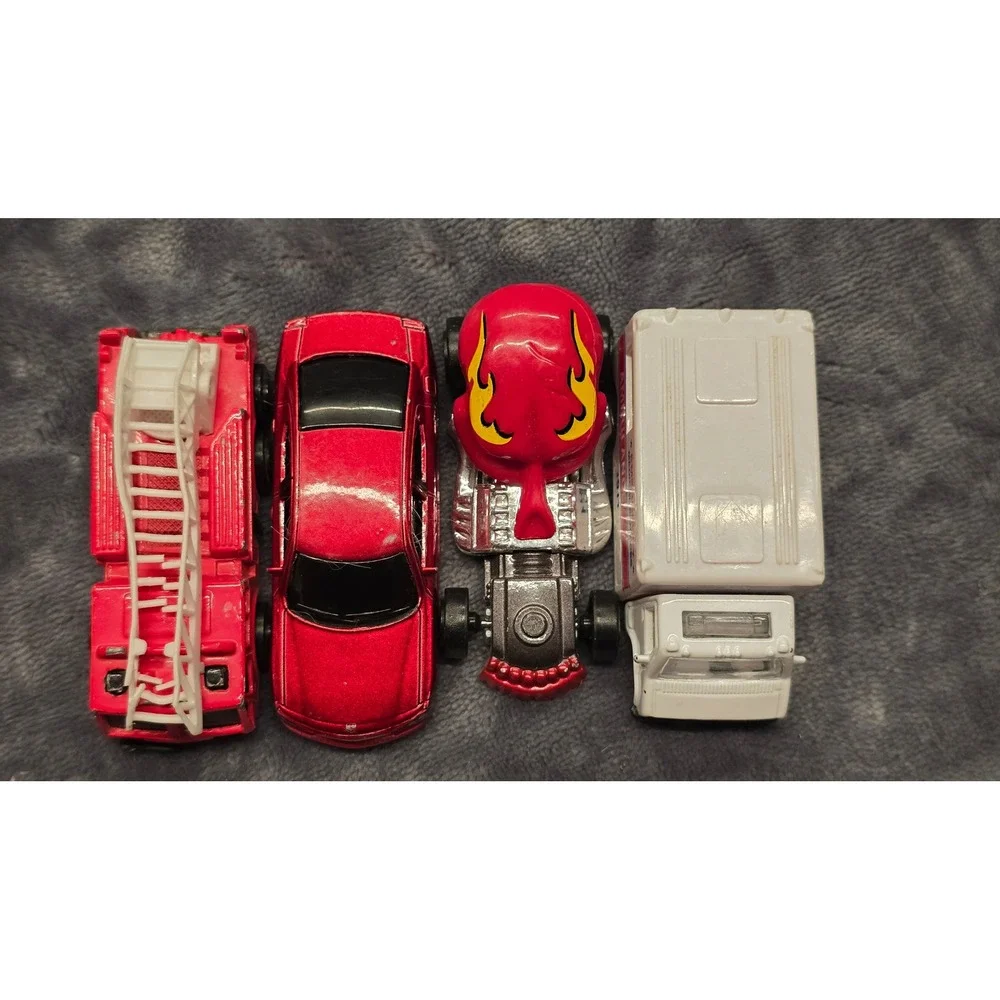 Maisto Diecast Vehicle Lot Fire Truck Dodge Charger R/T EMS Truck Skull Hot Rod